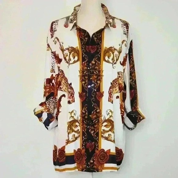 Brave Soul London Prowler Animal Print Button Down Shirt - Picture 10 of 10